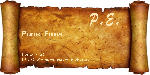 Puns Emma névjegykártya